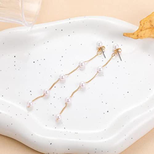 Vintage Simple Pearl Earrings Temperament Long Tassel Earrings Beaded Earrings For Women And Girls #TOP4