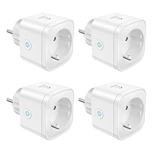 Enchufe Inteligente Alexa, Enchufe Wi-Fi Medidor Consumo, Tomada Inteligente Programable con Temporizador, Control Remoto por APP&Voz, Compatible con Alexa, Google Home y SmartThings, 16A 3680W, 4Pack