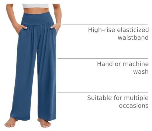 Image of Gracyoga Wide Leg Yoga Pants for Women Casual Loose Cozy Sweatpants High Waisted Lounge Pajama Flowy Pants With Pockets