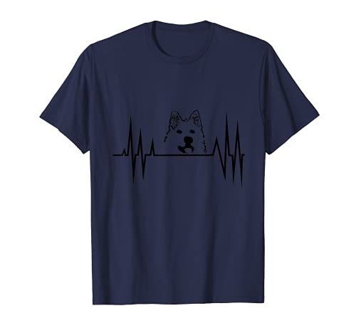 CHEBO, DOG, HEART LINE T-Shirt, Blue