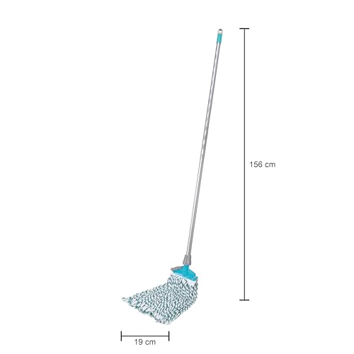 Clip N Lock 7" Microfiber Mop 250 with 120 cm Metal Handle I Ideal for Mopping Large Floor Areas Like Lobby, Hospital, Factory, Mall, Hotel, Office etc - Turkish Dark Green