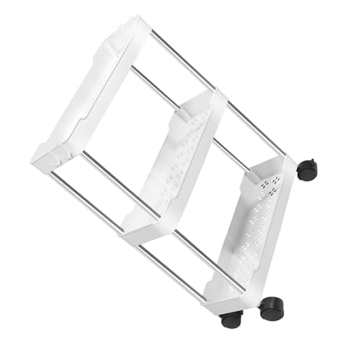 キッチンワゴン キャスター付きワゴン スリム 可動式ラック 洗濯機横隙間収納 キャスター付き 多機能 防錆 隙間収納 組立簡単 移動式 部屋 居間等適用 収納ラック キッチン 浴室 トイレ 3段 幅40×奥行15×高65cm ホワイト