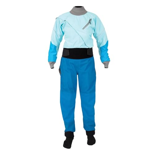 HJLLJJGA Drysuit Women's Kayaking Drysuits 3 Layers Waterproof Material Fabric Surfing Rafting Diving One Pieces(Blue,XL)