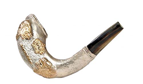 rare Lion of Judah Sterling Silver Ram's Horn Shofar 15