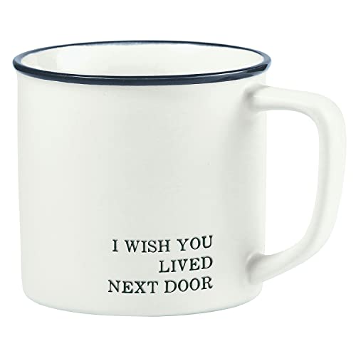 Santa Barbara Design Studio Black and White Coffee Cups Face-to-Face Designs Stoneware Mug 16-Ounce Wish Next Door