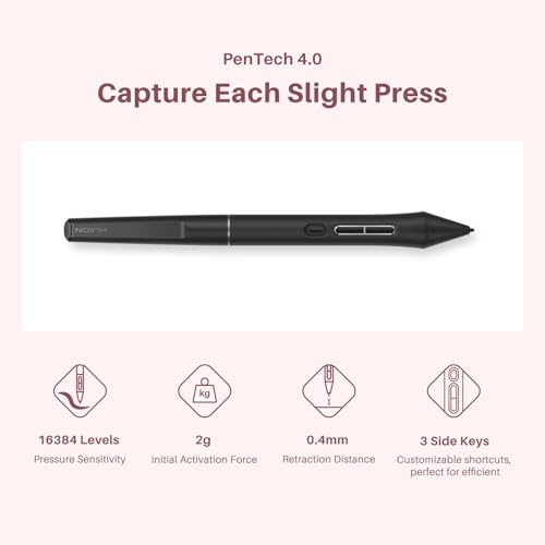 HUION Kamvas 13 Gen 3 2024 tablet graficzny, 13,3", w pełni laminowane, szkło trawione 2. generacji, PenTech 4.0, druk długopisowy 16384, Dual Dial, do Win, Mac