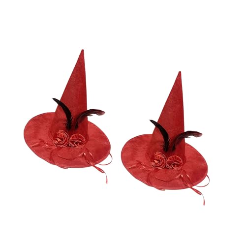 Sombreros de Halloween Color Rosa Velvety Sombrero de Bruja Con Detalles Perfecto Para Fiestas Temáticas Y Cosplay Bruja