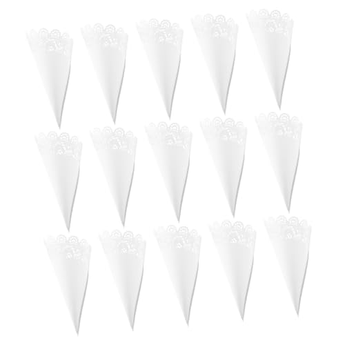 Petits cônes papier dentelle LIFKOME pour éviter le gaspillage de pétales au mariage - 50 pcs