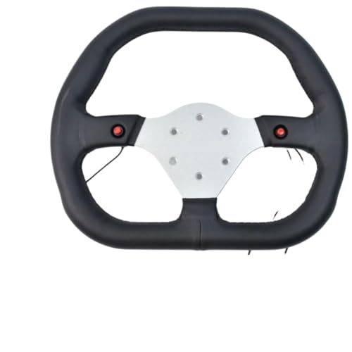 Leather Steering Wheel 350mm D Shape Compatible With Universal Karting