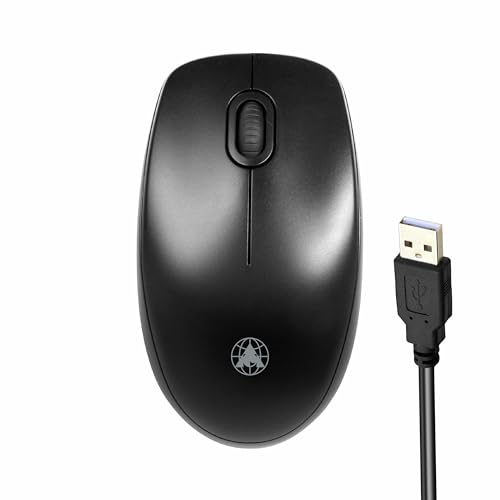 ProDot Comfy Plug & Play Ergonomic Wired Mouse I High Resolution 1000 DPI Optical Sensor I 5M Key Press Life & Clickable Scroll Wheel I 1 Year Warranty I Compatible with Windows, iOS, Linux view 1