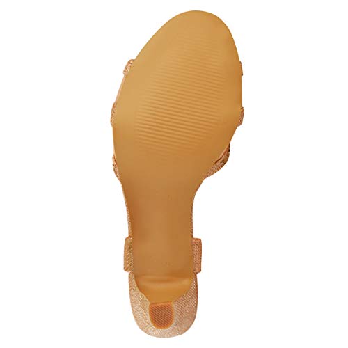 Fashion Thirsty Womens Low Mid Heels Wedding Shoes Diamante Glitter Bridal Sandals Comfortable by Heelberry