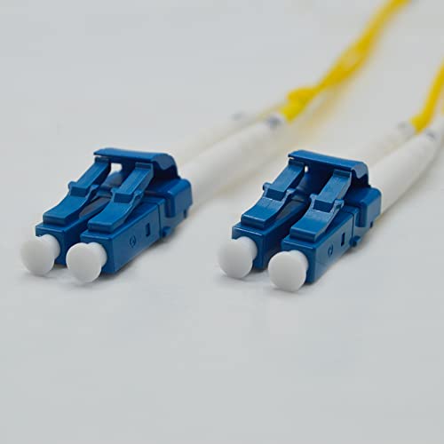 Image of FiberCablesDirect OS2 Single-Mode Fiber Patch Cable | Length Options: 0.5M-300M | LC to SC | 95M (311.68ft) | Duplex 9 /125m | 1G /10G SFP & 10GBASE Compatible | Yellow OFNR PVC