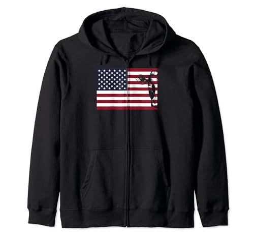 Patriotic 4th of july Independence Day Cow American Flag Sudadera con Capucha