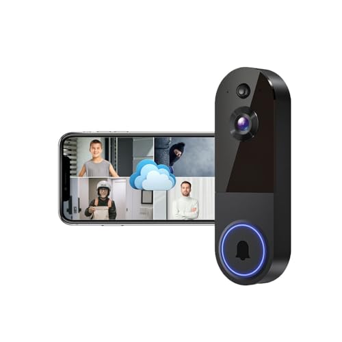 CutePanda 1920P Wireless Smart doorbell, WiFi Camera, Night Vision Function, Artificial Intelligence Snapshot, Rechargea - Detailed View