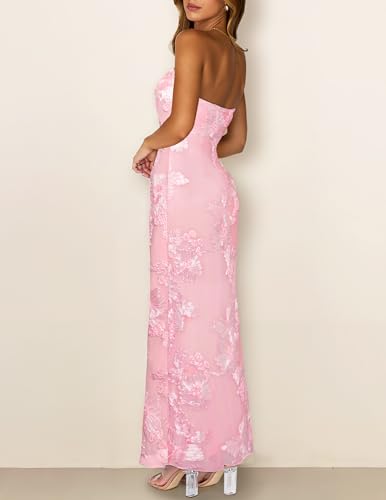 Image of MEROKEETY Women's Summer Floral Wedding Guest Cocktail Maxi Dress