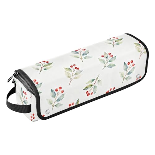 Bolsa de viaje para herramientas de cabello Berry Branch White para plancha, rizador, secadora y accesorios, organizador portátil resistente al calor para mujeres