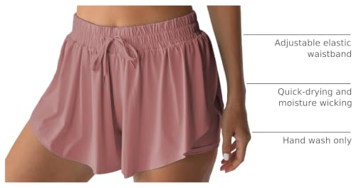 Image of Flowy Athletic Shorts for Women Running Tennis Butterfly Shorts Girls 2-in-1 Double Layer Quick-Drying Comfy Shorts