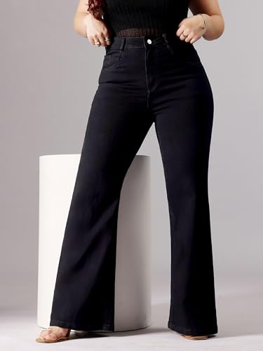 Image of Miss Chase A+ Women's Bootcut High Rise Regular-Length Stretchable Denim Shaping Jeans