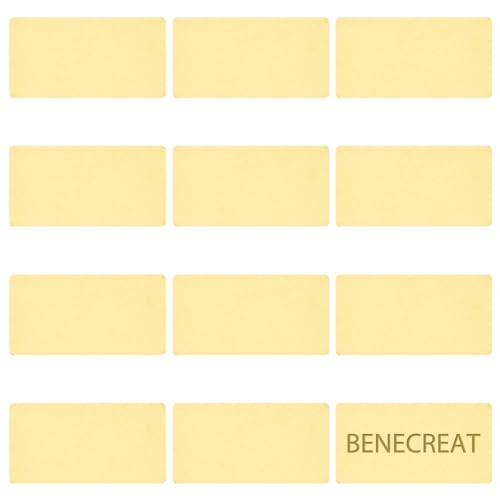 BENECREAT 24 Uds. Etiquetas En Blanco de Aluminio, Placa de Metal de Montaje Grabada con Láser de Aluminio, Hoja de Estampado En Blanco Rectangular de Aluminio Dorado para Collar, Pulsera, 10x5cm