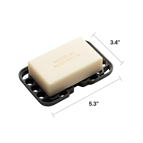 Tooletries - The Duke Soap Dish - Secure Holder, Silicone Toiletry Organizer, Shower & Bathroom Accessory - Features Easy Drainage & Flexible Structure - Charcoal #TOP3