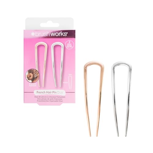 Brushworks French Hair Pin Duo - Gold & Silver