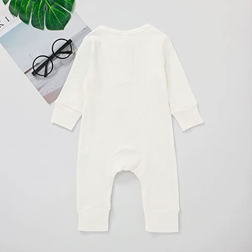 Infant Baby Boy Girl 2 Pack Solid Romper Ribbed Knit Short Long Sleeve One Piece Jumpsuit Clothes Sets…2