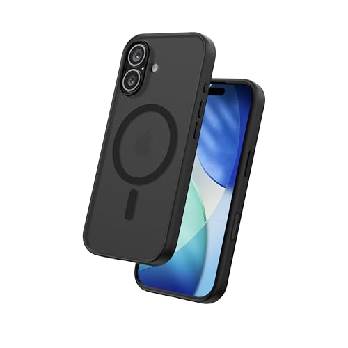 FLOLAB Surtect Tri-Fusion Magnetic for iPhone 17 Case Protective Slim Design Magsafe Compatible Military Grade - Full Black Matte Translucent