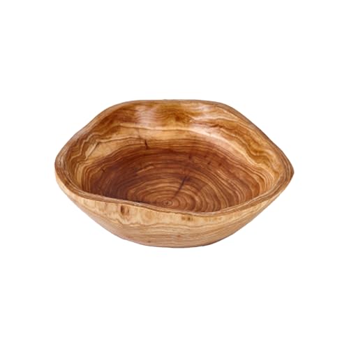Cuenco de ensalada - Decoración de mesa rústica de madera natural, cuenco de estilo antiguo hecho a mano, almacenamiento decorativo para aperitivos, verduras, llaves de alimentos, joyas | Cocina salón