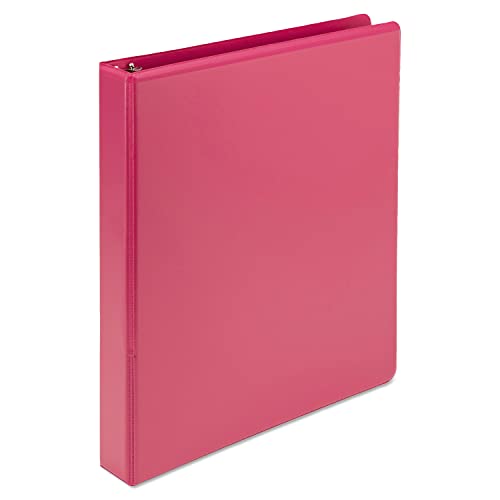 Image of Samsill Plant-Based 1 Inch Durable Round Ring, View Binder, Eco-Friendly, USDA Certified Biobased, 2 Count, Pack of 1, Berry Pink