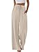 Sampeel Linen Pants Women Wide Leg Palazzo Pants Flowy Fashion Beach Vacation Clothes Spring Casual Summer Outfits Fashion Clothing Boho Luxury Comfiest Airport Outfits 2026 Trouser Khaki M