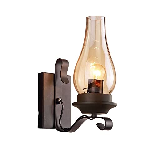 Lampe de kérosène murale en métal et verre style rétro américain pour couloir et jardin