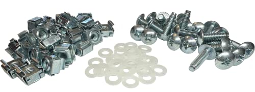 RackGold® 12-24 Zinc Cage Nut & Screws w/Washers 25-Pack USA Made