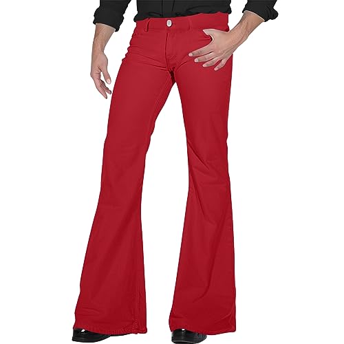 Suerghwax WENKOMG1 PANTS 2024-275 Mens Bell Bottoms Pants Vintage Denim Pants 70S Disco Jeans Pants Stretch Twill Trousers Slim Fit Flared Pants Khaki Pants Lounge Pants Mens Casual Pants Retro Pants thumb #1