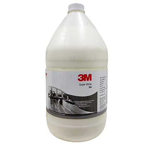 3M Super Shine Polish P4, Water & Polymer Based, Pleasant Lemon Fragrance, Perfect Shining Results for Wood, Plastics & Metals, Cleans & Protects Shine in one Go, Non-Flammable (5L, Pack of 1)