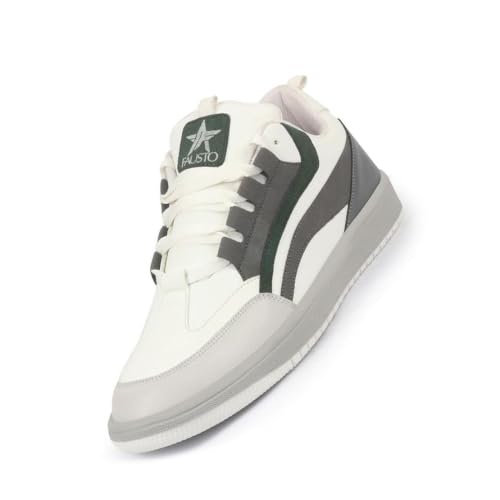Image of FAUSTO Men's Colorblocked Low Top Classic Lace-Up Sneaker Shoes|Low Ankle Casual Shoes|All Day Comfortable Sneakers
