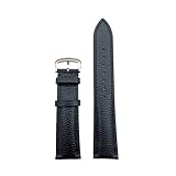 Bandmaterialtyp: Rindsleder GNUFOPI Das Rindslederarmband ist weich und kompatibel mit Cartier/Solo Must Round Santos-Armbändern. Strapazierfähiges Armband(Black-Silver,18mm)