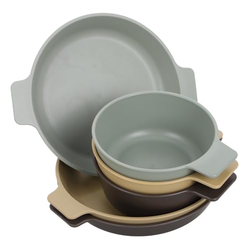 POPETPOP Portable Picnic Bowl Plate Set 6pc Lightweight Unbreakable Plastic Dinnerware for Outdoor Adventures