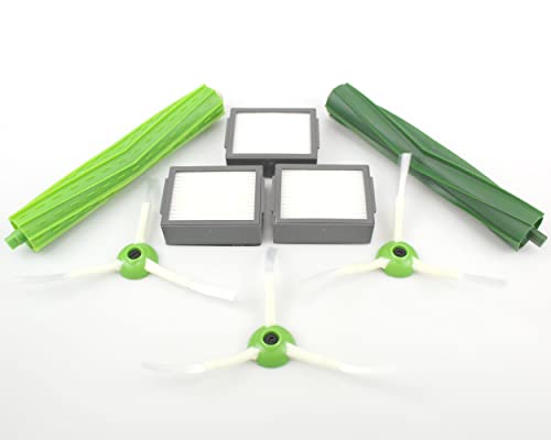 Set Wartungskit geeignet Für iRobot Roomba i3, i3+, i4, i4+, i5, i5+, i6, i6+, i7, i7+, i8, i8+, j7, j7+ | E5 E6 E7 Saugroboter | Gummibürsten + Filter + Seitenbürsten | Zubehör - Ersatzteile