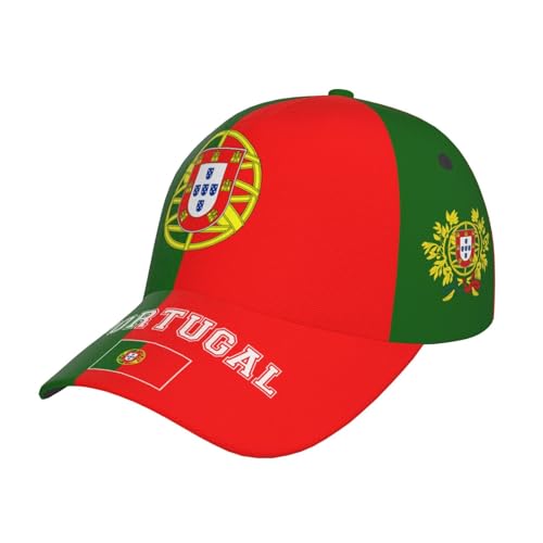 Casquette de baseball avec drapeaux nationaux pour homme et femme, casquette de protection solaire réglable à la mode, casquette de camionneur, casquettes patriotiques, Drapeau Portugal, Taille unique