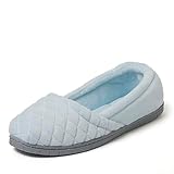 Dearfoams, Women's, Katie Microfiber Velour Espadrille, Blue Wash, XL