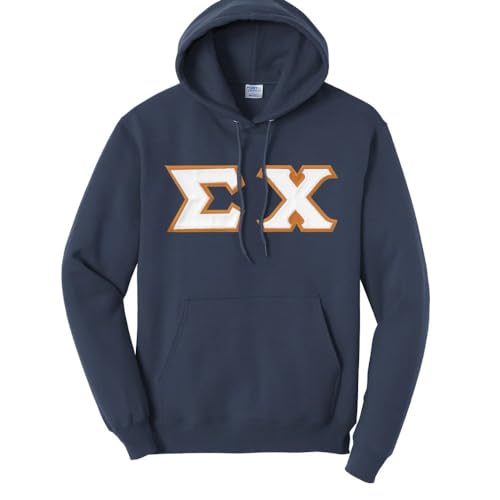 Sigma Chi Hooded Sweatshirt with Sewn On Greek Letters