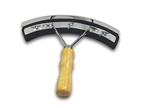 Roestvrijstalen zweetschraper met houten handvat, voor paarden, ezels, geiten, met 2-in-1 schrap- en reinigingsfunctie, Holzgriff - Afbeelding 4