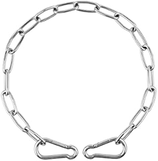ZRruowin Gate Chains Locks for Outdoor Fence with Carabiner, Stainless Steel Gate Latches Link for Horse Goat Dog Stall Supplies Wooden Fence Barn