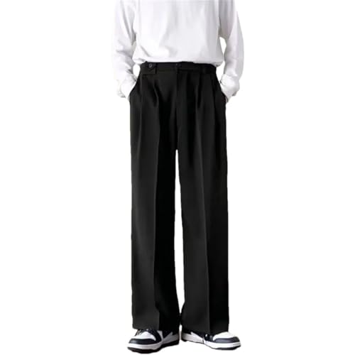 Men Suit Pants Social Pants Korean Loose Straight Wide Leg Pants Office Trousers