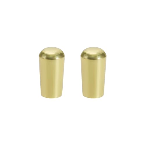 eMagTech 2 Pcs Metal Guitar Toggle Switch Tip Cap Knob 3 Way 3.5mm USA Threaded SAE 8-32 for Electric Guitar Parts Accessories Switch Compatible with Switchcraft, Gold