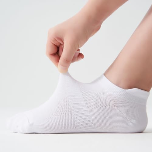 Corlap WOMENS ATHLETIC SOCKS 8 Pairs Ankle Athletic Running Socks White Soft Thin Low Cut Short Tab Socks thumb #6