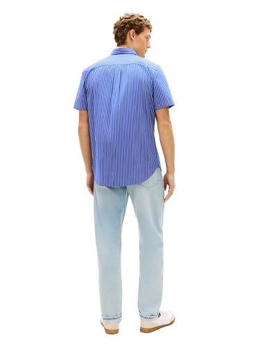 Image of Tommy Hilfiger Men's Short Sleeve Poplin Shirts in Regular Fit, Men's Button Down Shirts