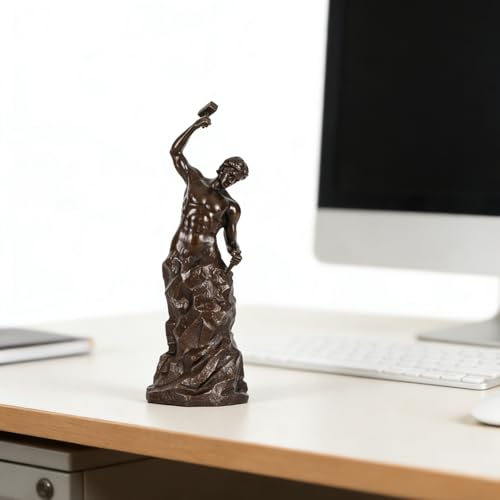 Estatua abstracta de hombre en bronce 10.2 pulg miniatura 3