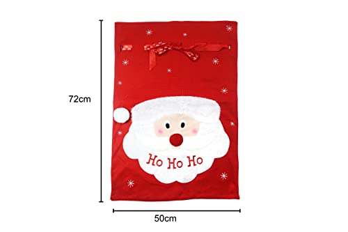 Lot de 2 sacs Motif Père Noël avec inscription « Ho Ho Ho » 50 x 72 cm - Image 5