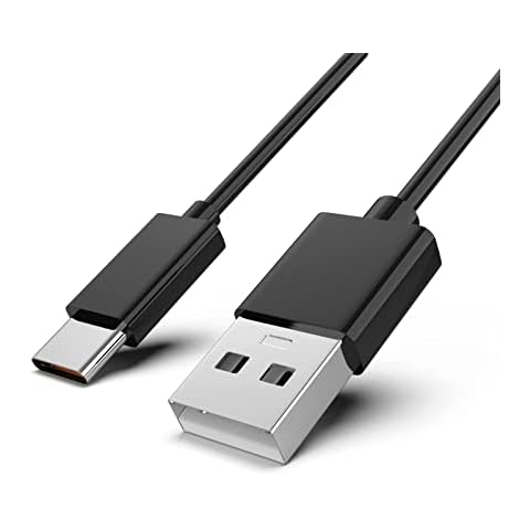 Riwbox Replacement Type C Charging Cable USB C Power Supply Cord Line for Wireless Bluetooth Headphones, Black Cover